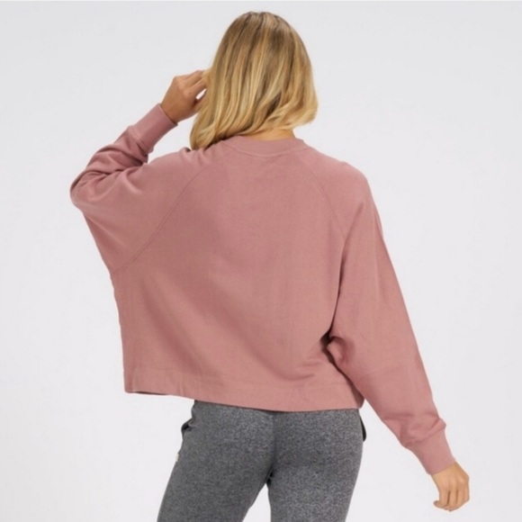 Vuori Sunnyside Dogwood Pink 100% Organic Cotton Oversized Crewneck Sweatshirt M - Picture 3 of 9
